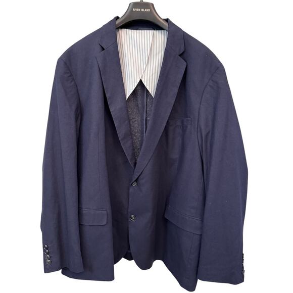 New JOHNNY BIGG Men’s Navy Blue Casual Classic Button Up Blazer Size 7XL - Picture 1 of 4